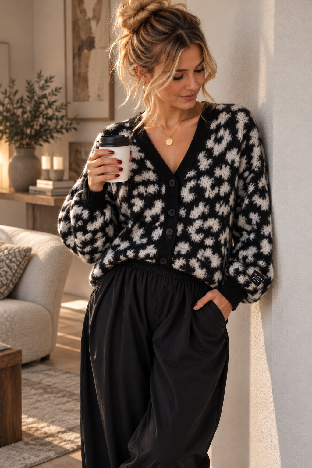 Strickjacke Leo mit Patch – Fashion Must-have SJ0194 I Made in Italy 34-42