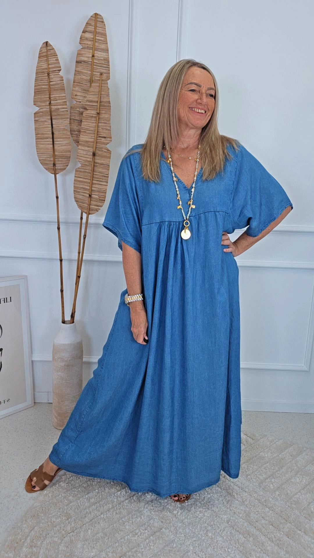 JEANSKLEID OVERSIZE DRESS MAURITIUS LYOCELL Kleid Made in Italy 34-44/46