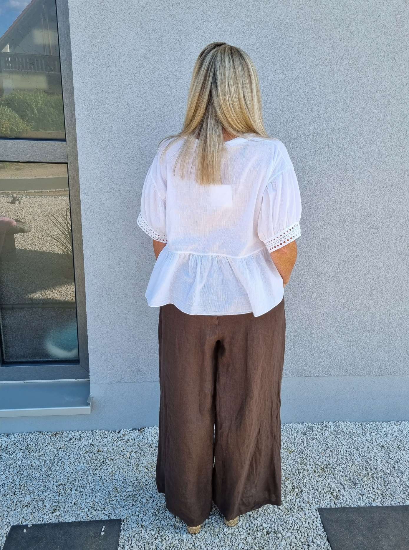 LINEN MARLENE PANT BRIGITTE BRAUN Pocket 34-42 Made in Italy weite Leinen Hose mit Taschen LINEN MARLENE PANT BRIGITTE BRAUN Pocket 34-42 Made in Italy weite Leinen Hose mit Taschen
