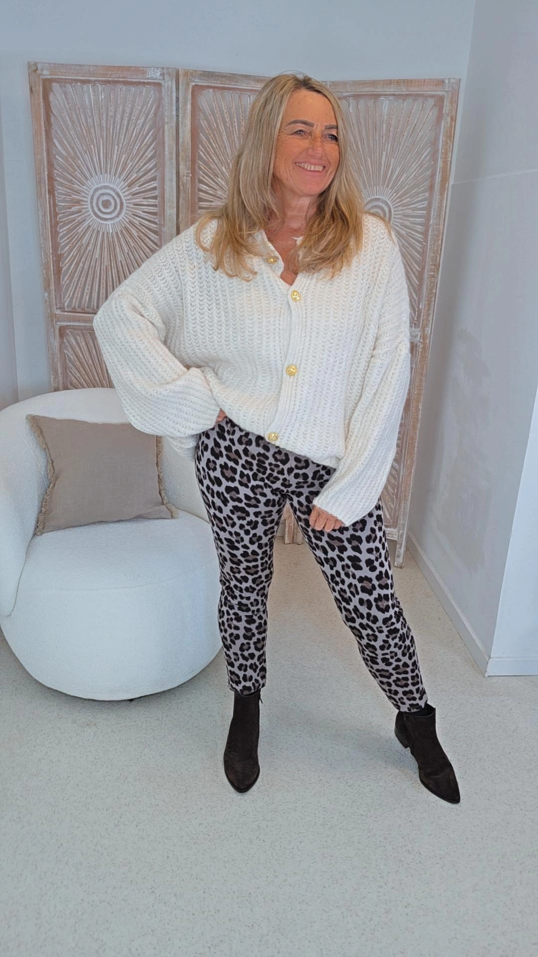 LEO-LEGGINGS KYLIE GRAU-TAUPE STRETCHY Variantenartikel Made in Italy