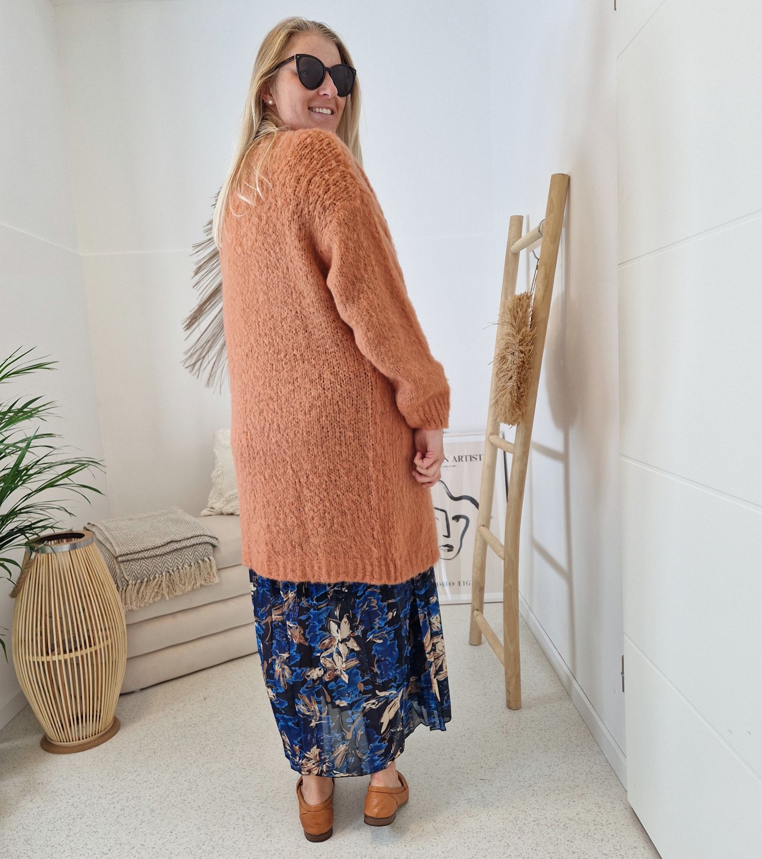 MAXI PLISSEE DRESS ULA BLAU 36-42 Made in Italy Plissee Herbst Kleid MAXI PLISSEE DRESS ULA BLAU 36-42 Made in Italy Plissee Herbst Kleid
