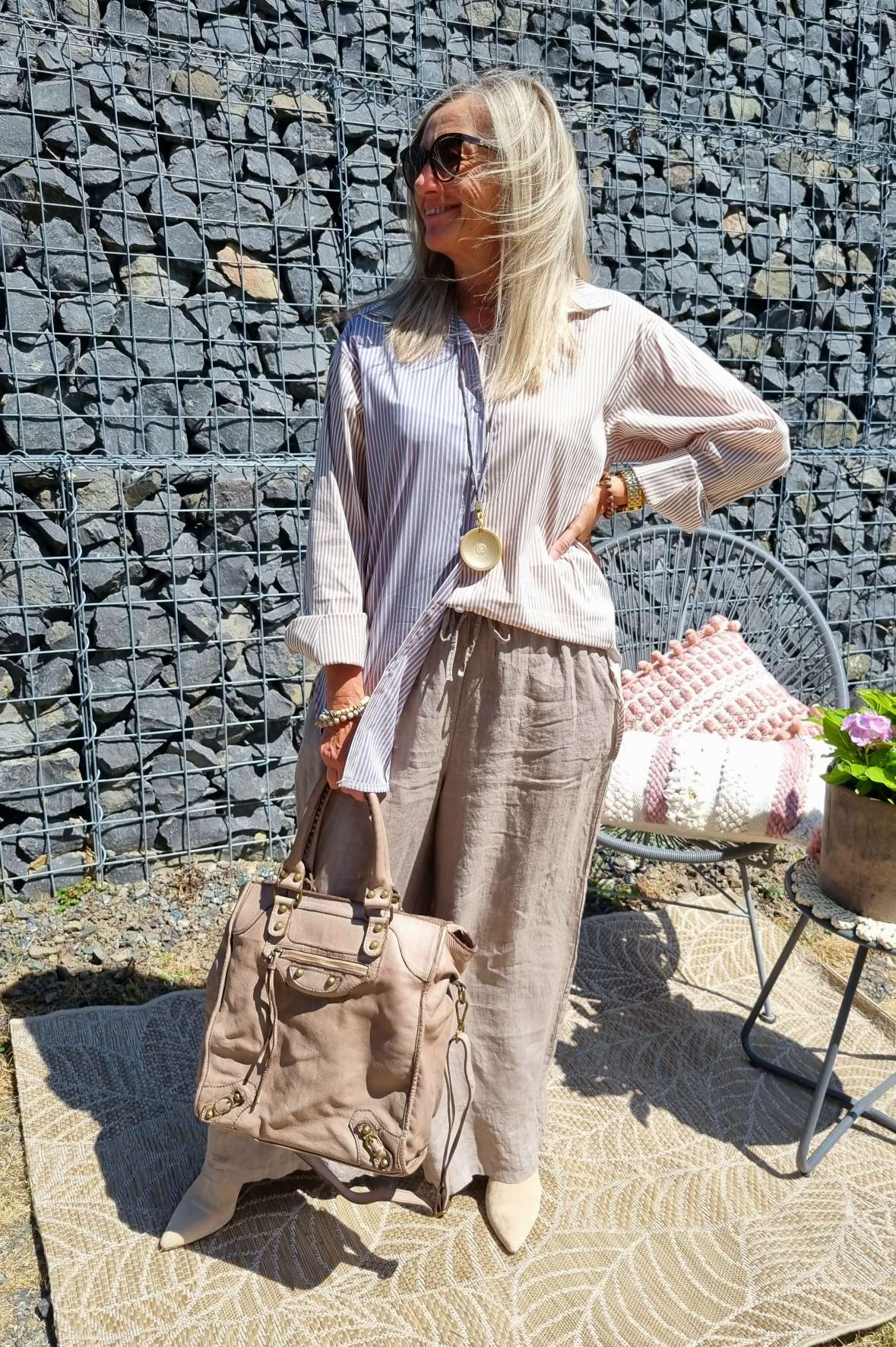 LINEN MARLENE PANT BRIGITTE TAUPE Pocket 34-42 Made in Italy weite Leinen Hose mit Taschen LINEN MARLENE PANT BRIGITTE TAUPE Pocket 34-42 Made in Italy weite Leinen Hose mit Taschen