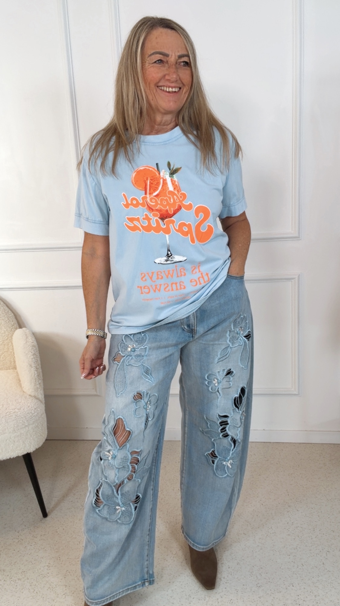 STATEMENT T-SHIRT ORANGINA COCKTAILAUFDRUCK 34-42