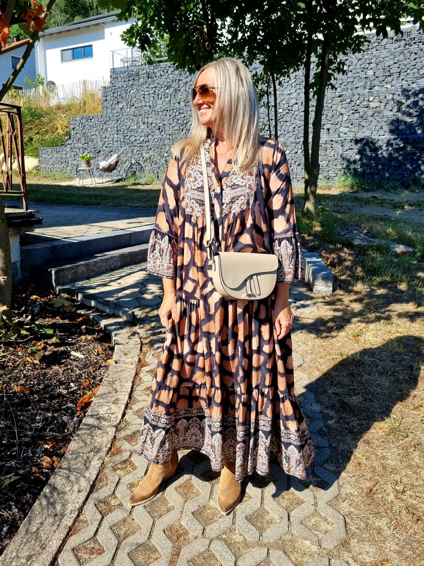 MAXI TUNIKA DRESS PAOLA BLACK 34-42 Made in Italy langes Kleid Hängerchen Tunikakleid Giraffe MAXI TUNIKA DRESS PAOLA BLACK 34-42 Made in Italy langes Kleid Hängerchen Tunikakleid Giraffe