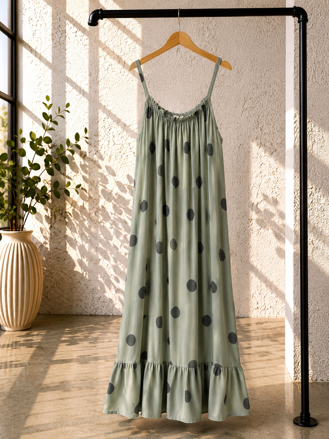 Dots Kleid Isla Spaghettiträger Made in Italy 34-42