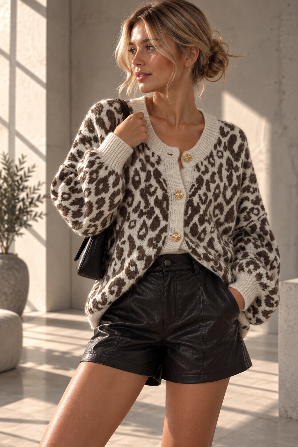 SJ0117 – Leo Strickjacke mit goldfarbenen Knöpfen I 36-46 I Made in Italy