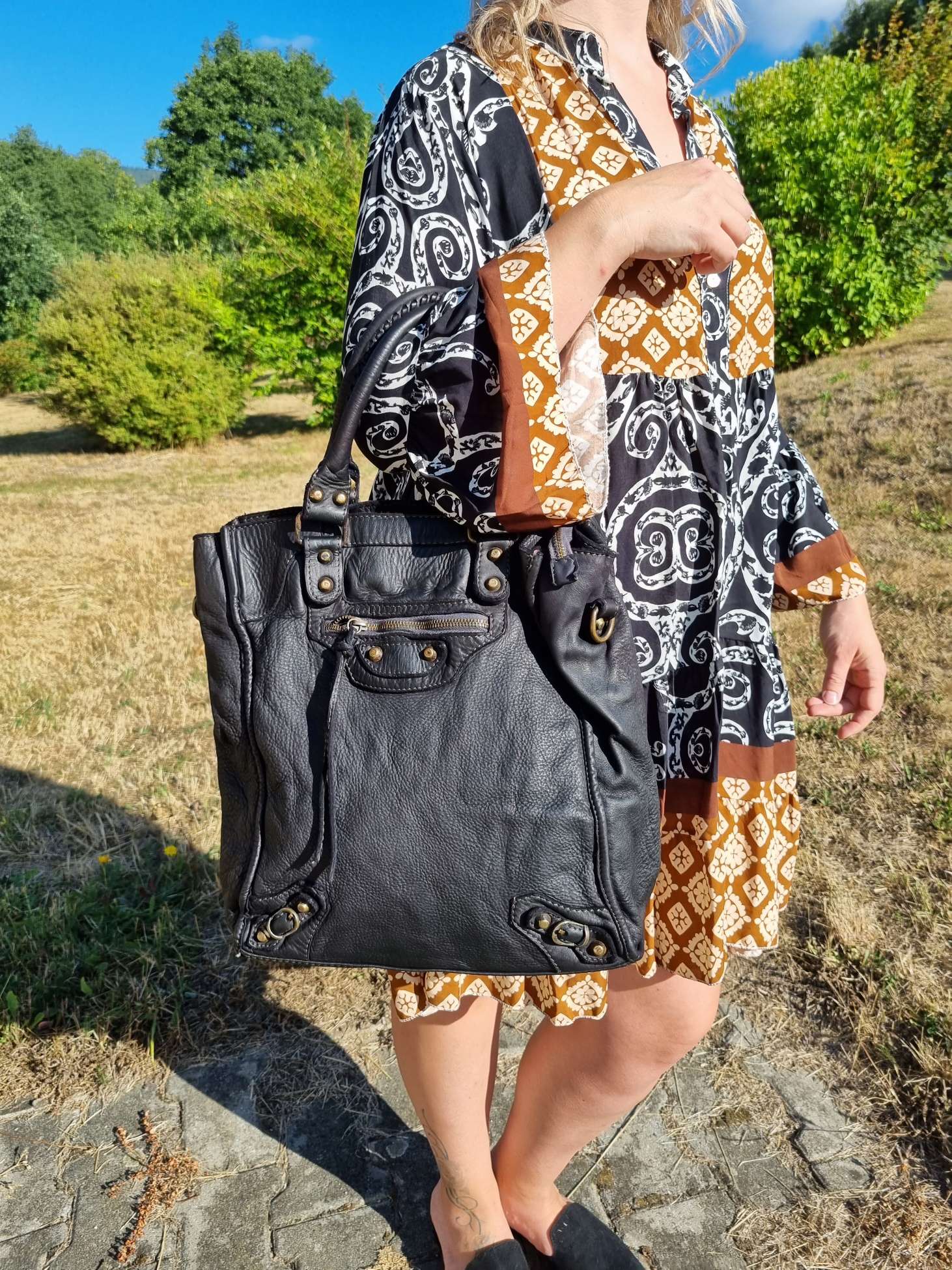 LEDER SHOPPER NIZZA SCHWARZ gewaschenes Leder Ledertasche Shoppingbag Made in Italy LEDER SHOPPER NIZZA SCHWARZ gewaschenes Leder Ledertasche Shoppingbag Made in Italy