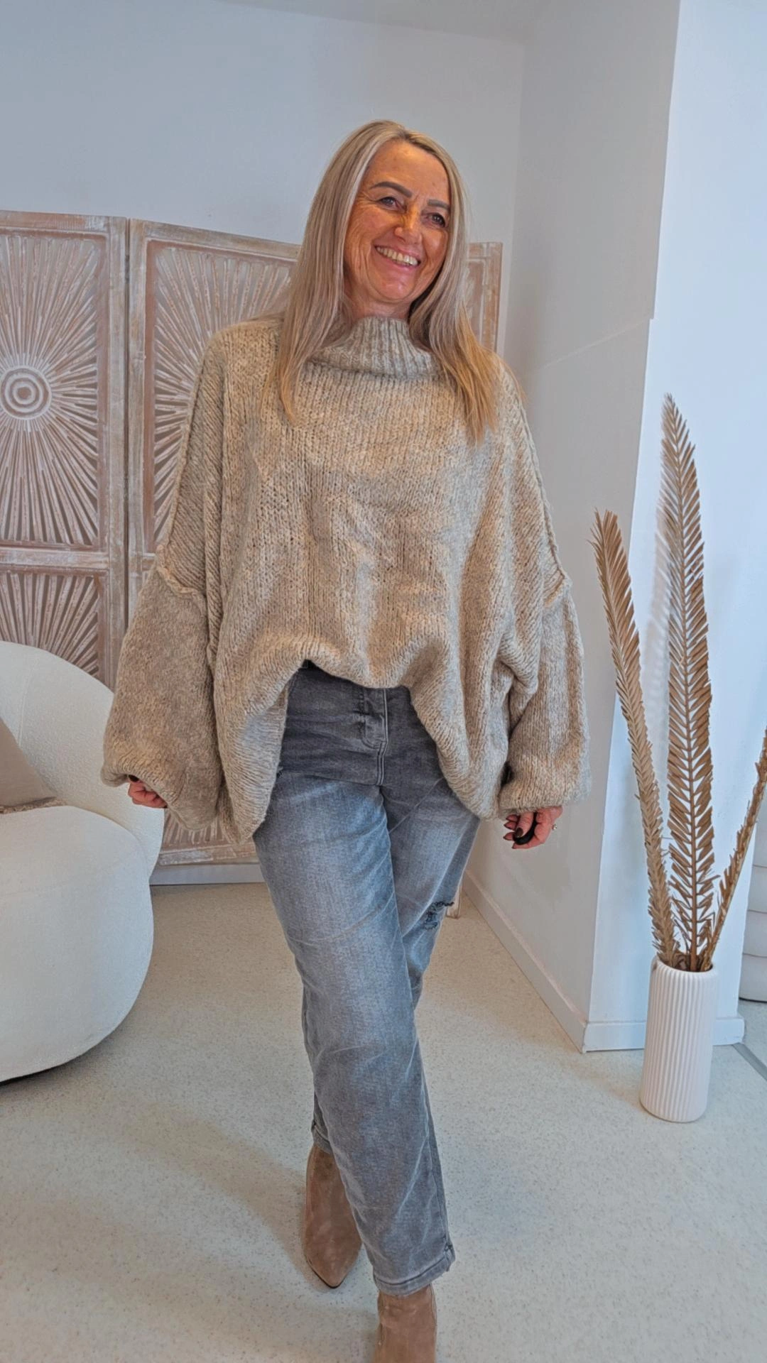 COZY KNIT SWEATER SCARLETT Made in Italy 34-48 OVERSIZE Pullover