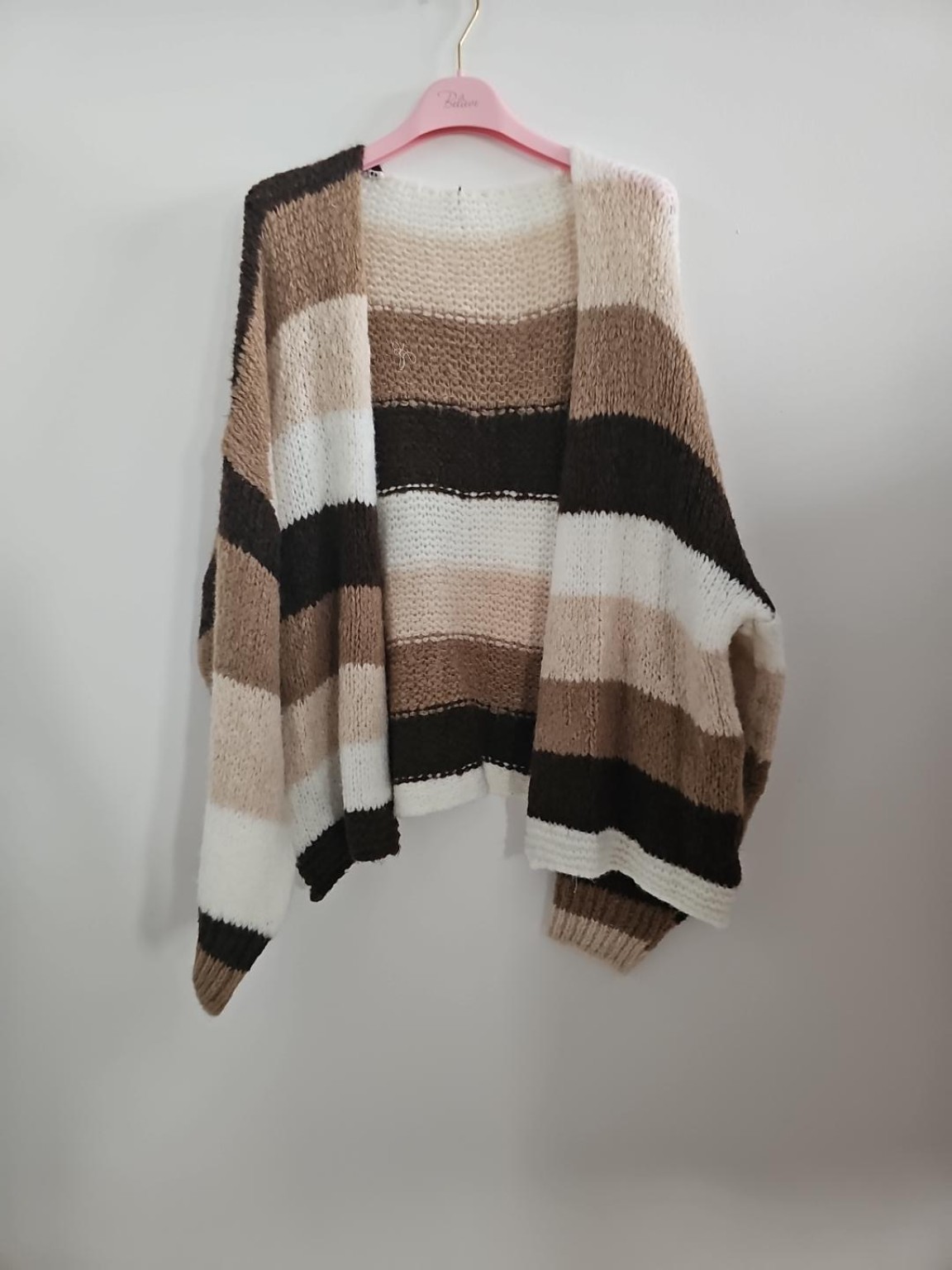 Cardigan mit Blockstreifen Strickjacke I SJ0035 I Made in Italy 34-44