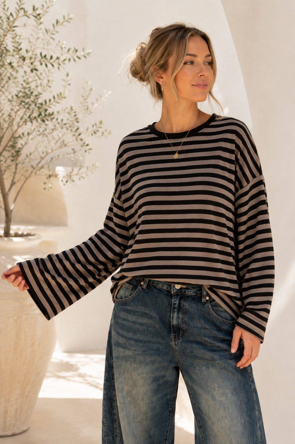 Shirt Langarm Ornella Stripes Made in Italy 34-42/44