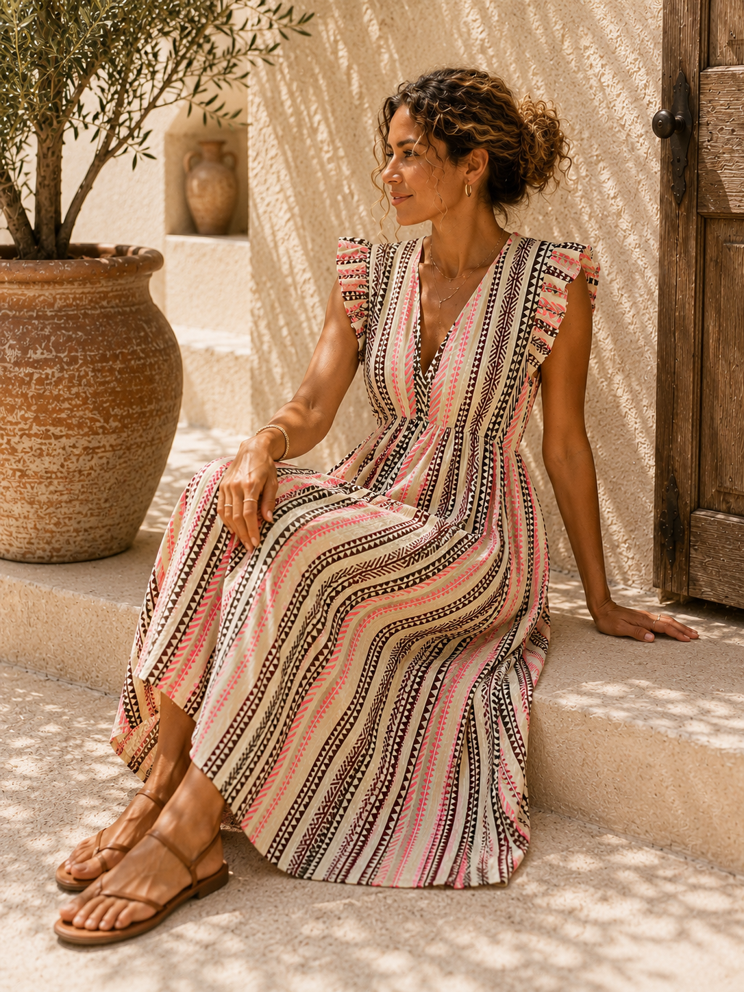 Aztek Musselin Kleid Elira Made in Italy 34-42