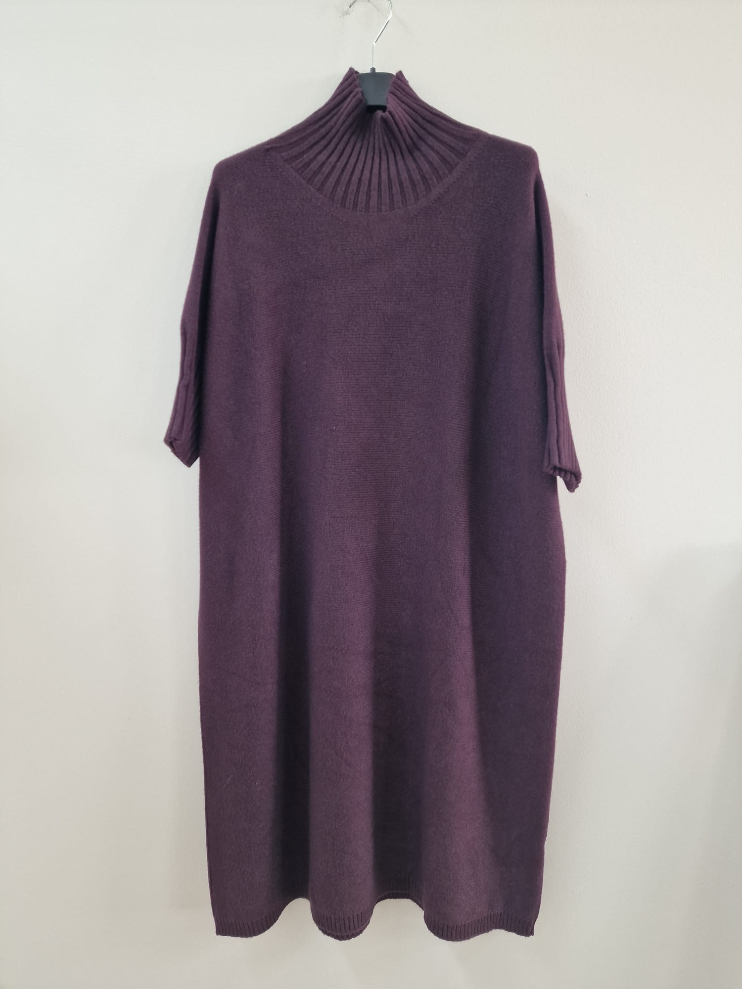 Strickkleid mit Stehkragen Uni SK0018 I Made in Italy 34-44