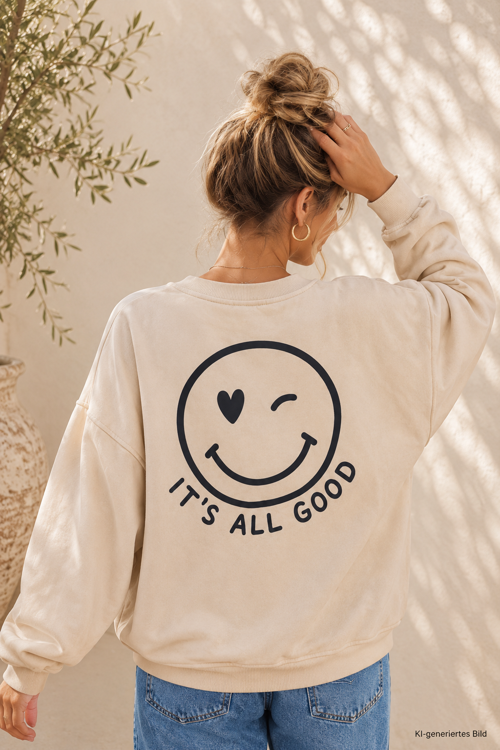 Sweatshirt „Happy Vibes NINA“ – Made in Italy