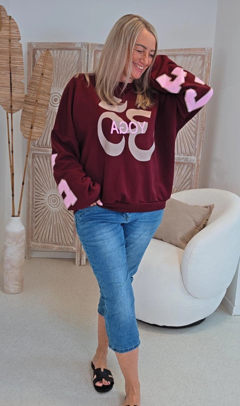 OVERSIZE SWEATER YOGA UND BALANCE Made in Italy 34-42 Sweater Sweatshirt