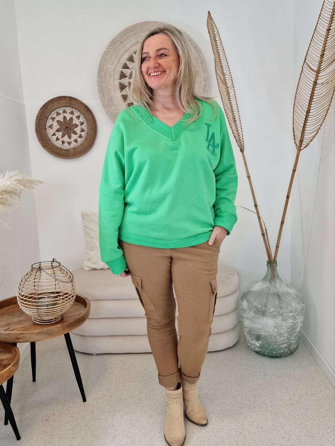 SWEATER MAIKE LA GRÜN 34-42 Made in Italy Oversize Pullover Sweatshirt