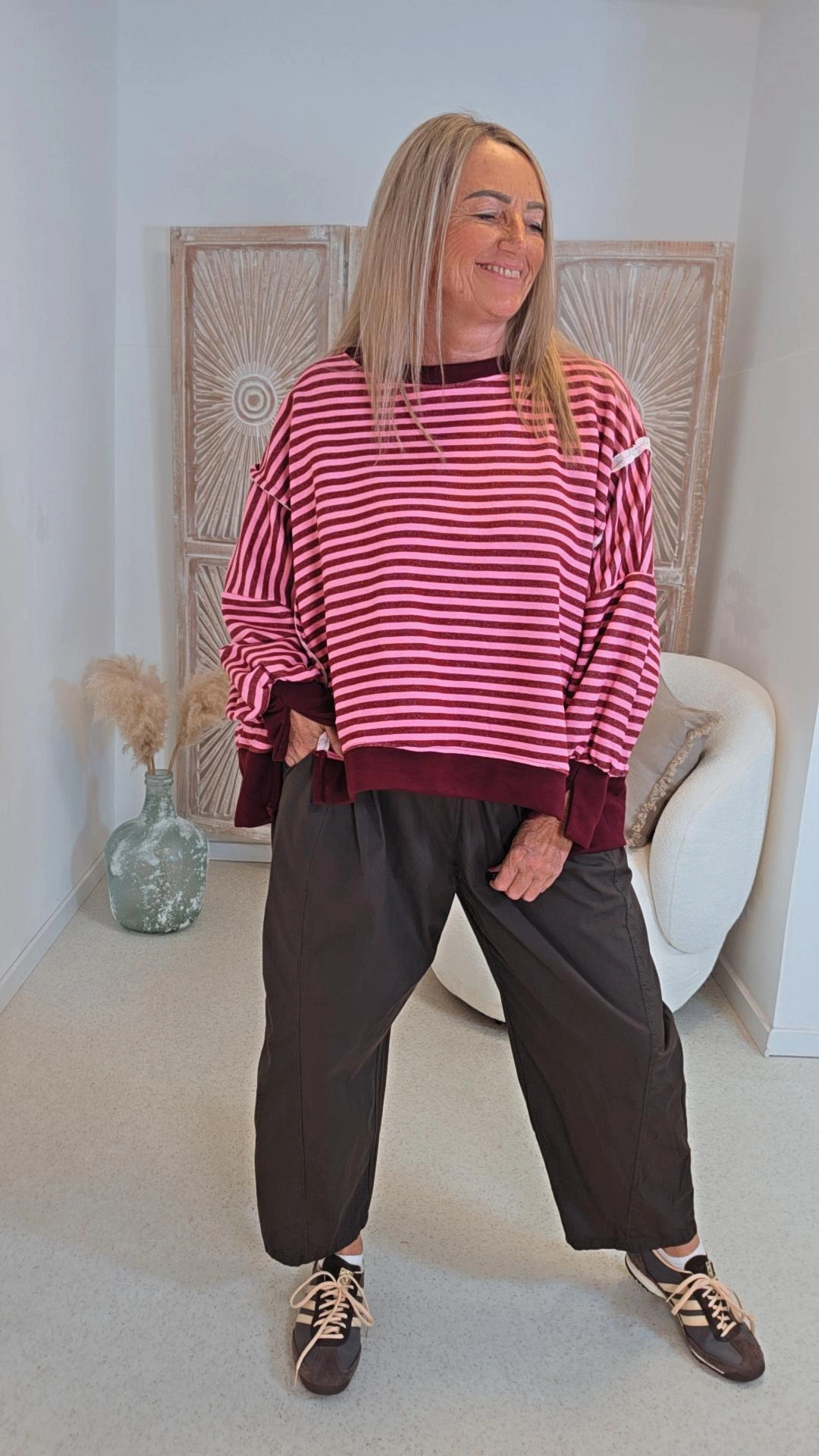 OVERSIZE SWEATER CARLOTA STREIFEN Made in Italy 34-44/46
