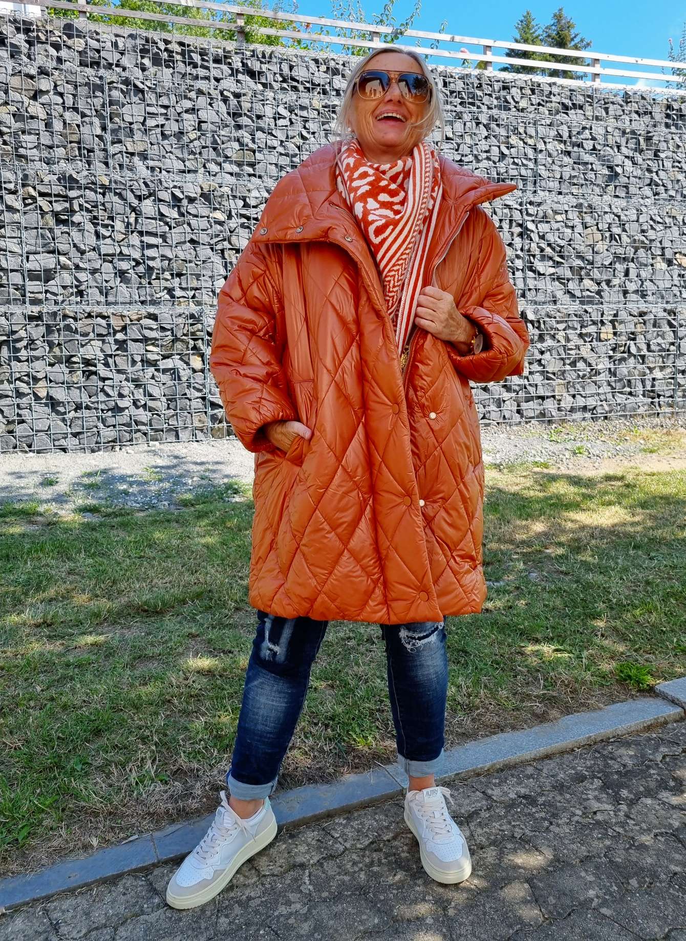 COAT NICOLETTA ROST Oversize Steppjacke lange Jacke Mantel Italy Style M/L COAT NICOLETTA ROST Oversize Steppjacke lange Jacke Mantel Italy Style M/L
