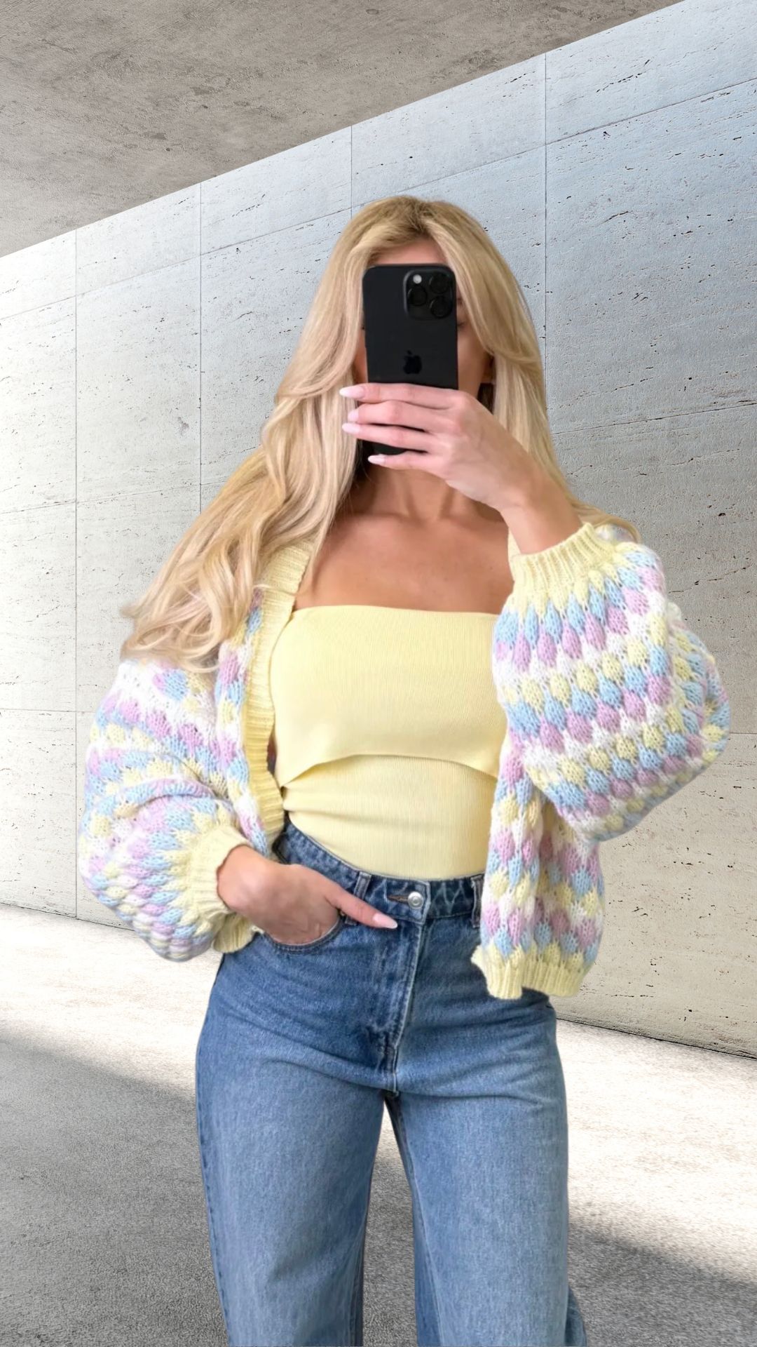 DREAMY PUFF CARDIGAN AURORA Italy Style Rainbow Colours 34-42