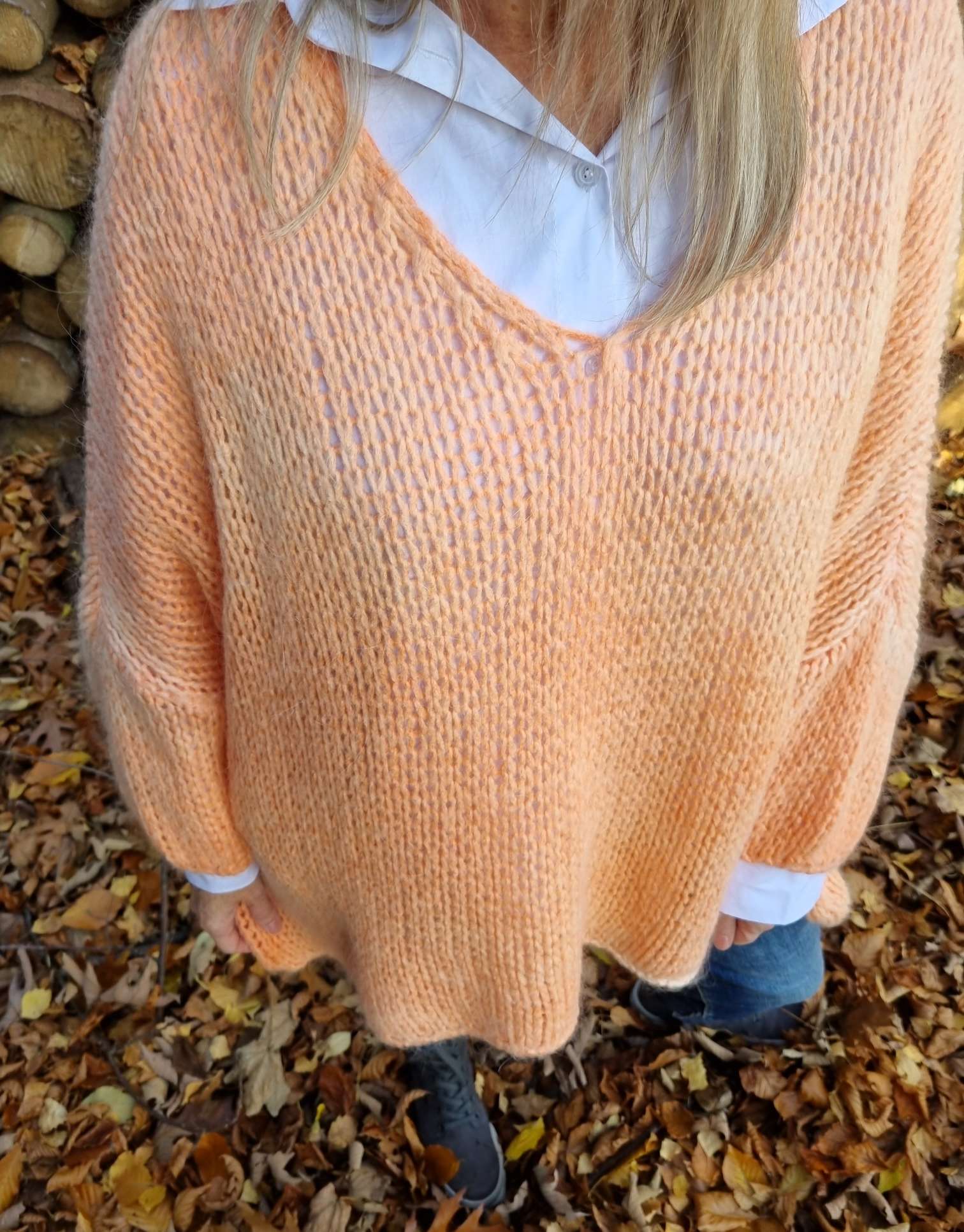 OVERSIZE KNIT SWEATER LETIZIA KORALLE 34-42/44 Made in Italy Grobstrickpullover Pullover OVERSIZE KNIT SWEATER LETIZIA KORALLE 34-42/44 Made in Italy Grobstrickpullover Pullover