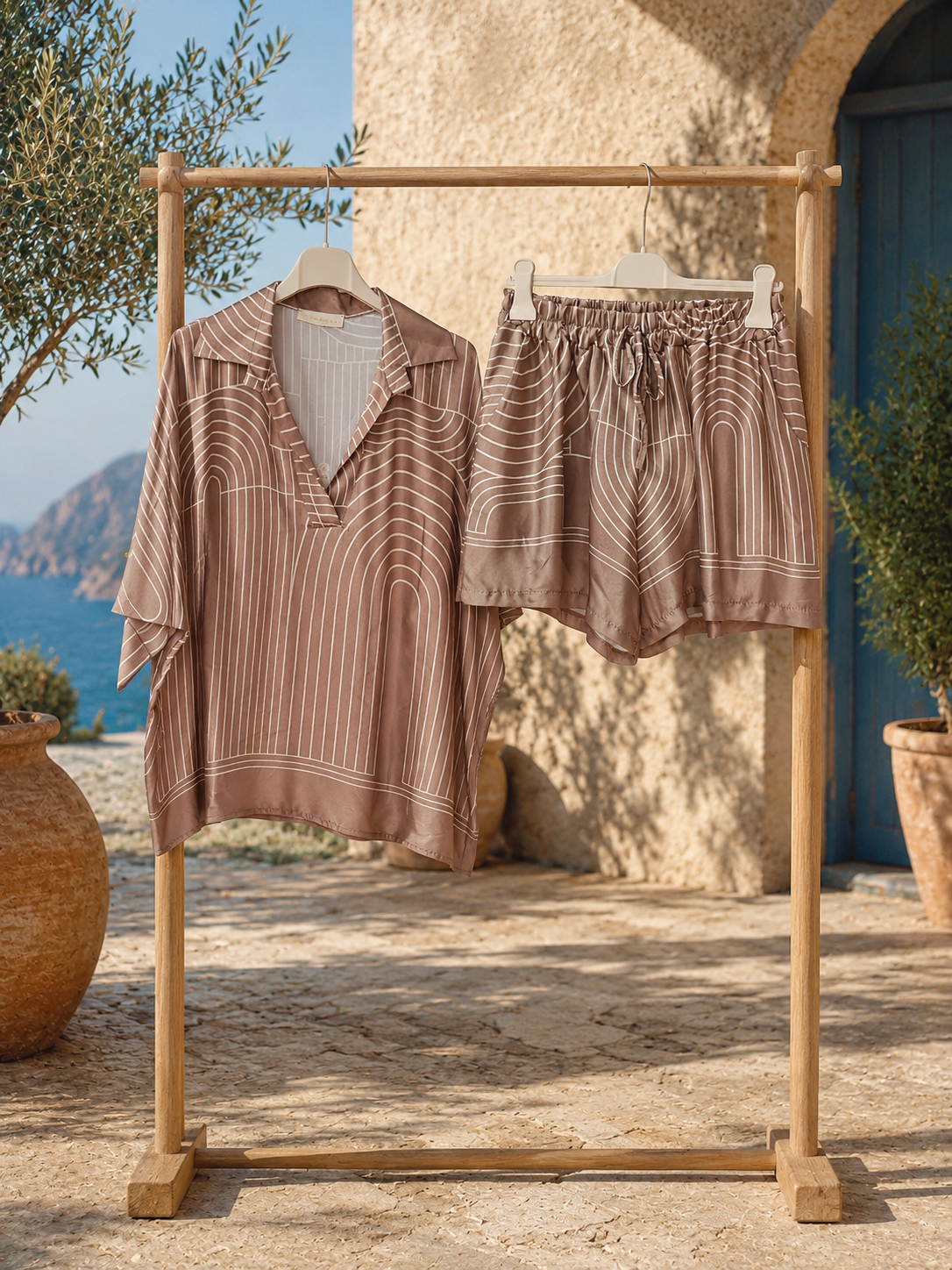Exklusiv Satin Silk Set Imani ✨ Shirt & Short Made in Italy 34-40/42