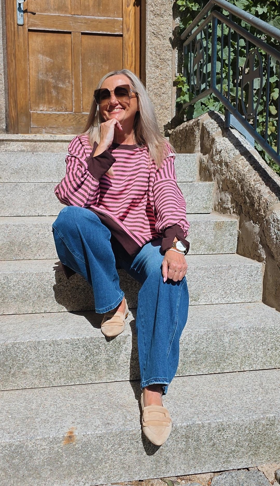 OVERSIZE SWEATER CARLOTA STREIFEN Made in Italy 34-44/46