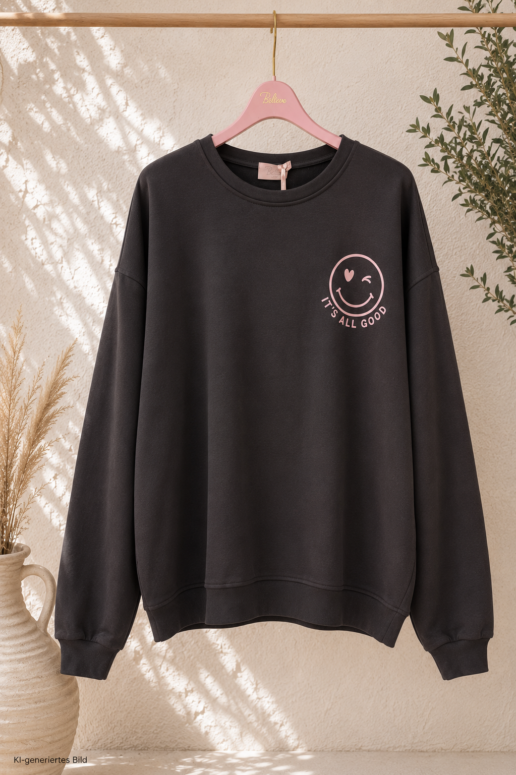 Sweatshirt „Happy Vibes NINA“ – Made in Italy