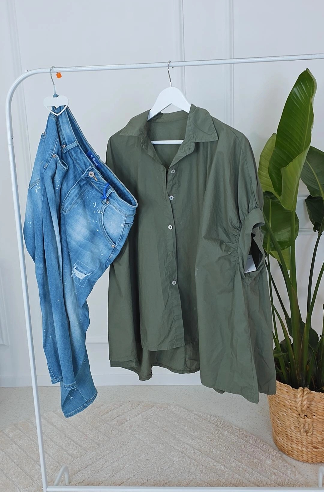 BAUMWOLL BLUSE LIANE Kurzärmelig UNI Made in Italy 34 - 46/48