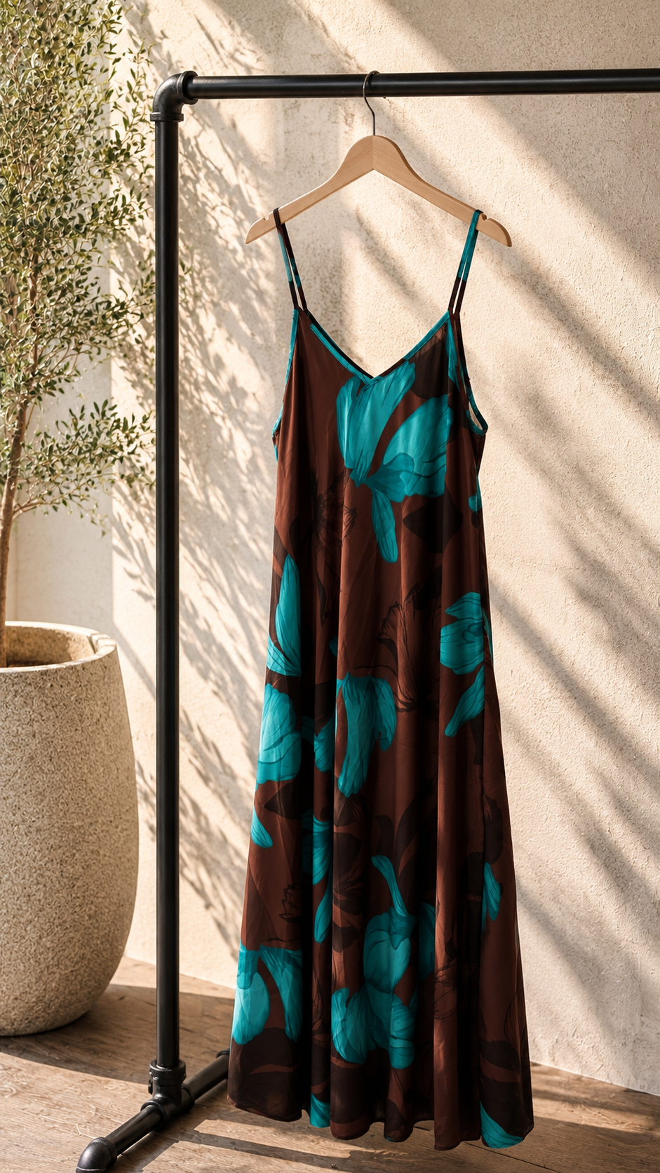 🌸 Maxikleid Dahlia mit floralem Print – Made in Italy 34-42