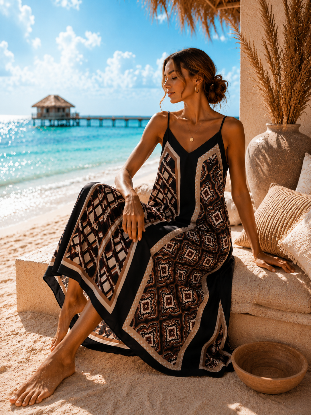 Maxikleid Cordelia Seide mit raffiniertem Wendedesign Made in Italy 34-40/42