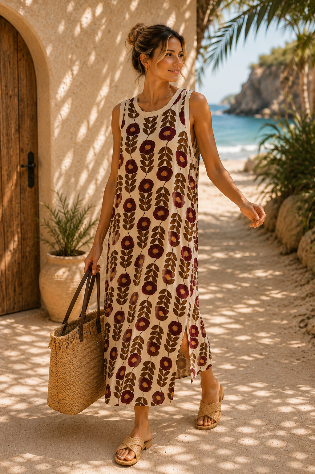 Satin-Kleid Anahita 🌴 Made in Italy Viskose Qualtiät Gr. 34-40/42