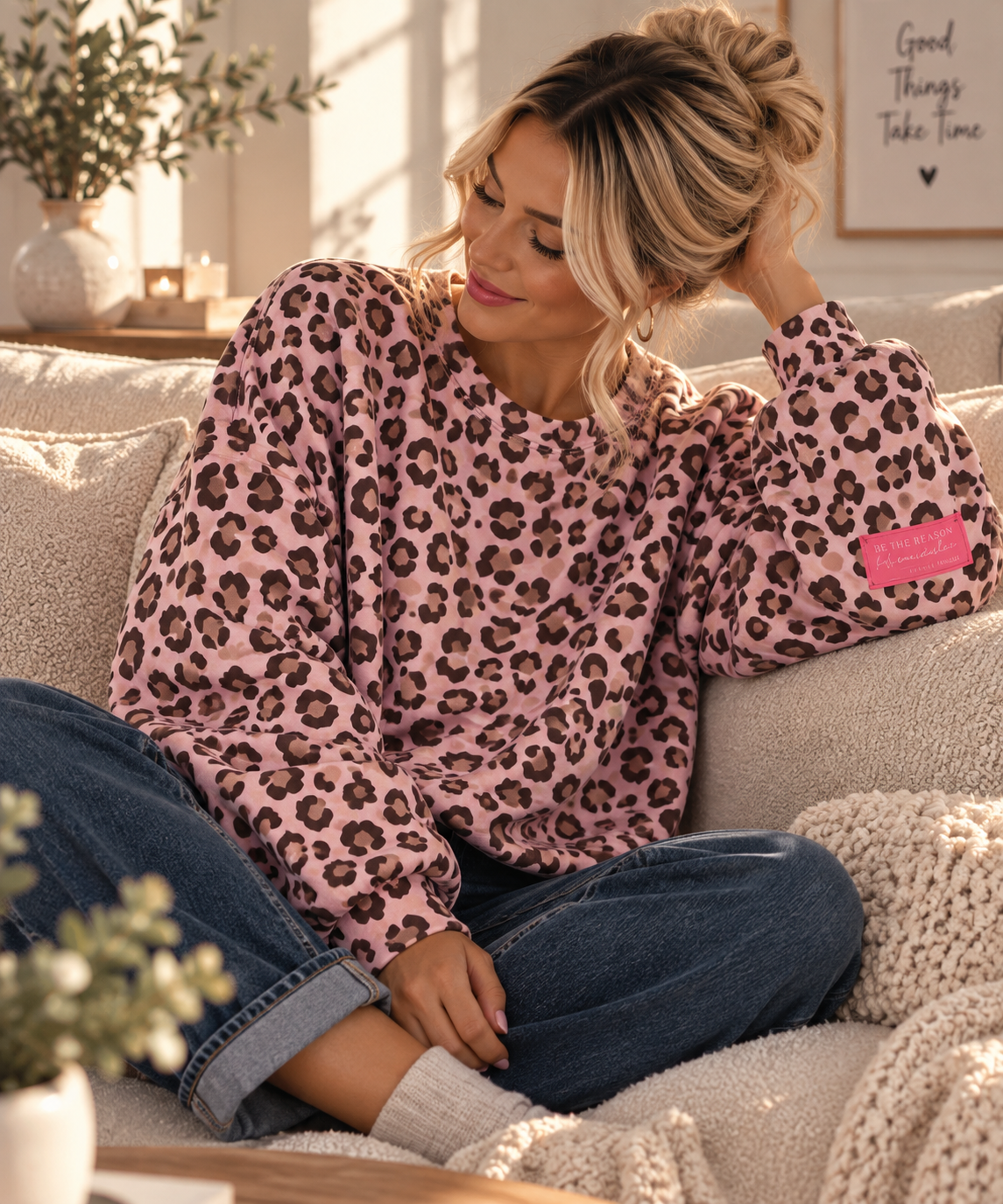 Leo Sweater mit Patch – SW0093 Made in Italy Gr 34-42