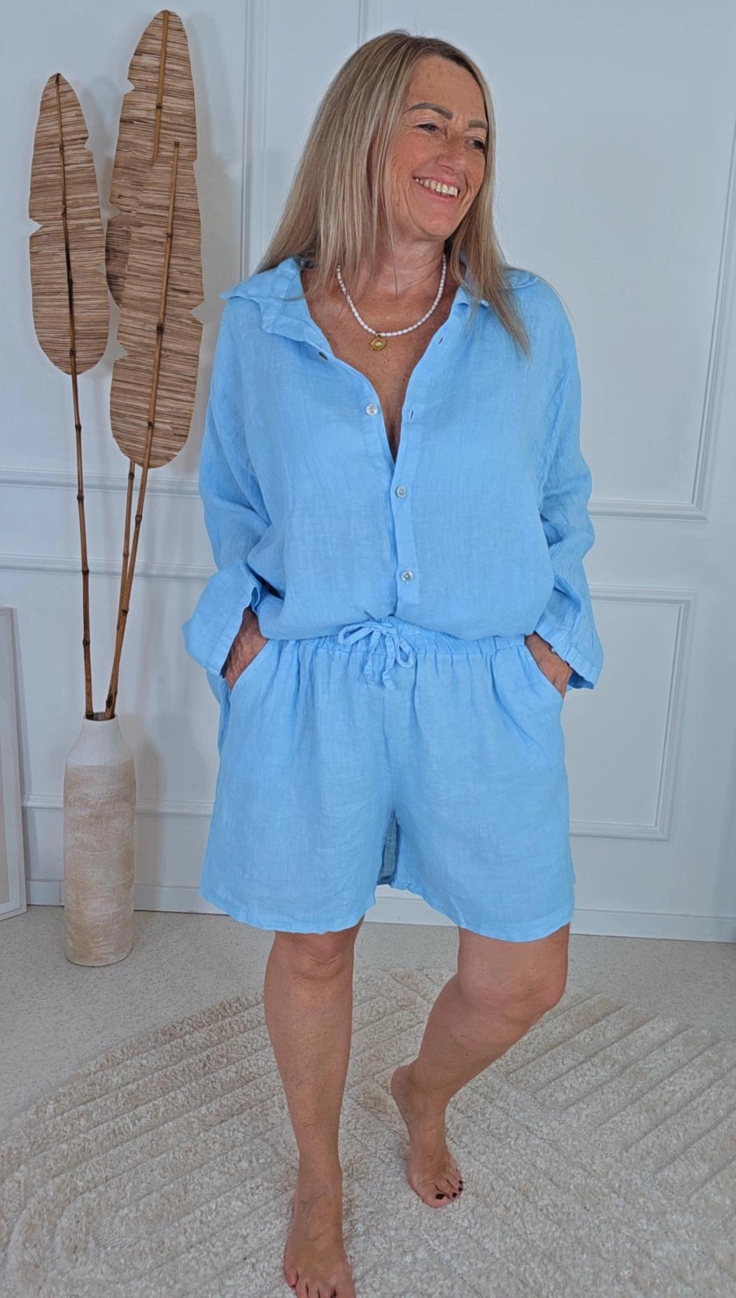 LINEN SHORTS BONITA KURZ Made in Italy 34-42 Leinenshort