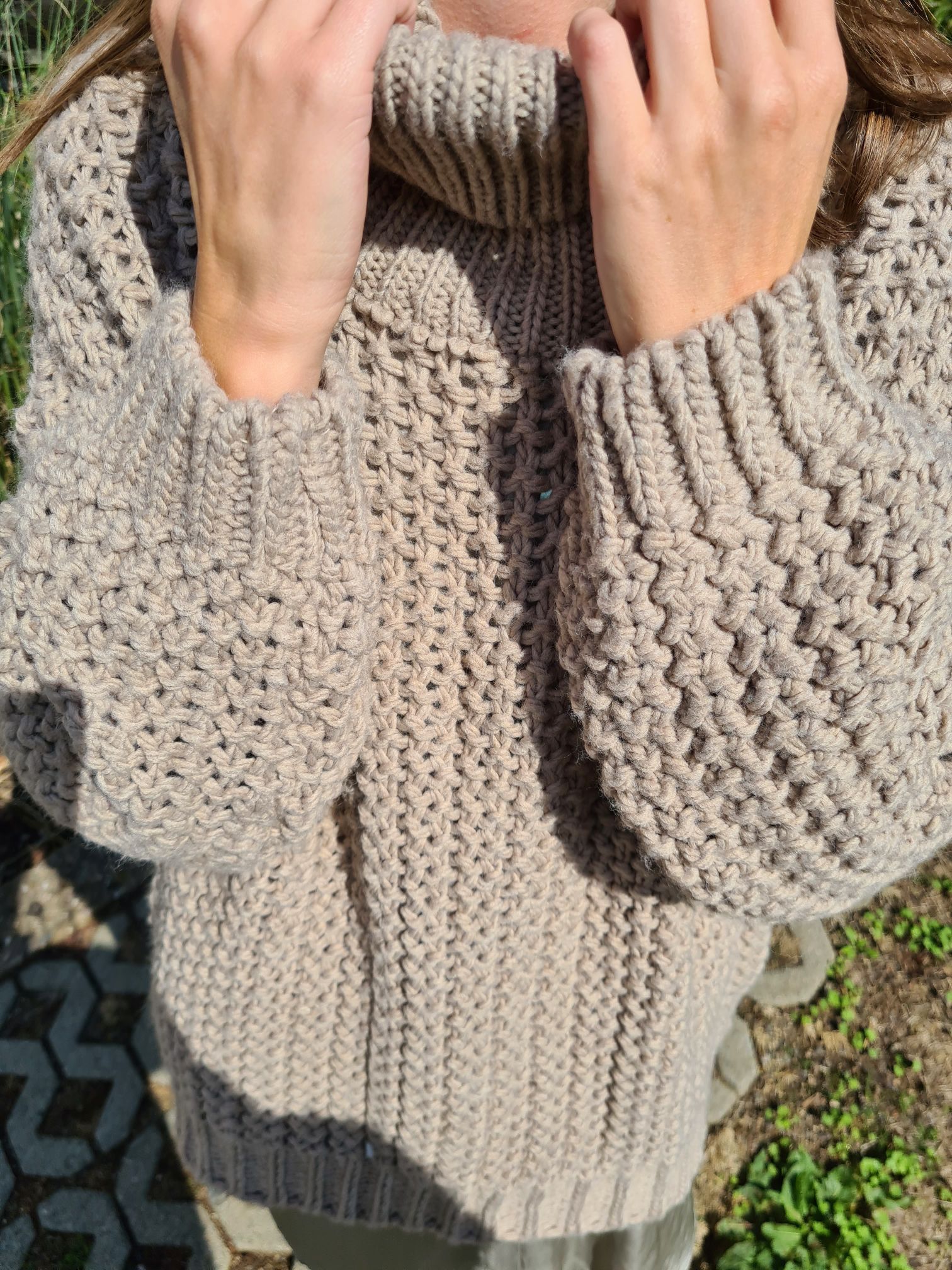 OVERSIZE KNIT FIONA TURTLENECK TAUPE Rollkragen Strickpullover Pullover 34-42/44 Made in Italy OVERSIZE KNIT FIONA TURTLENECK TAUPE Rollkragen Strickpullover Pullover 34-42/44 Made in Italy