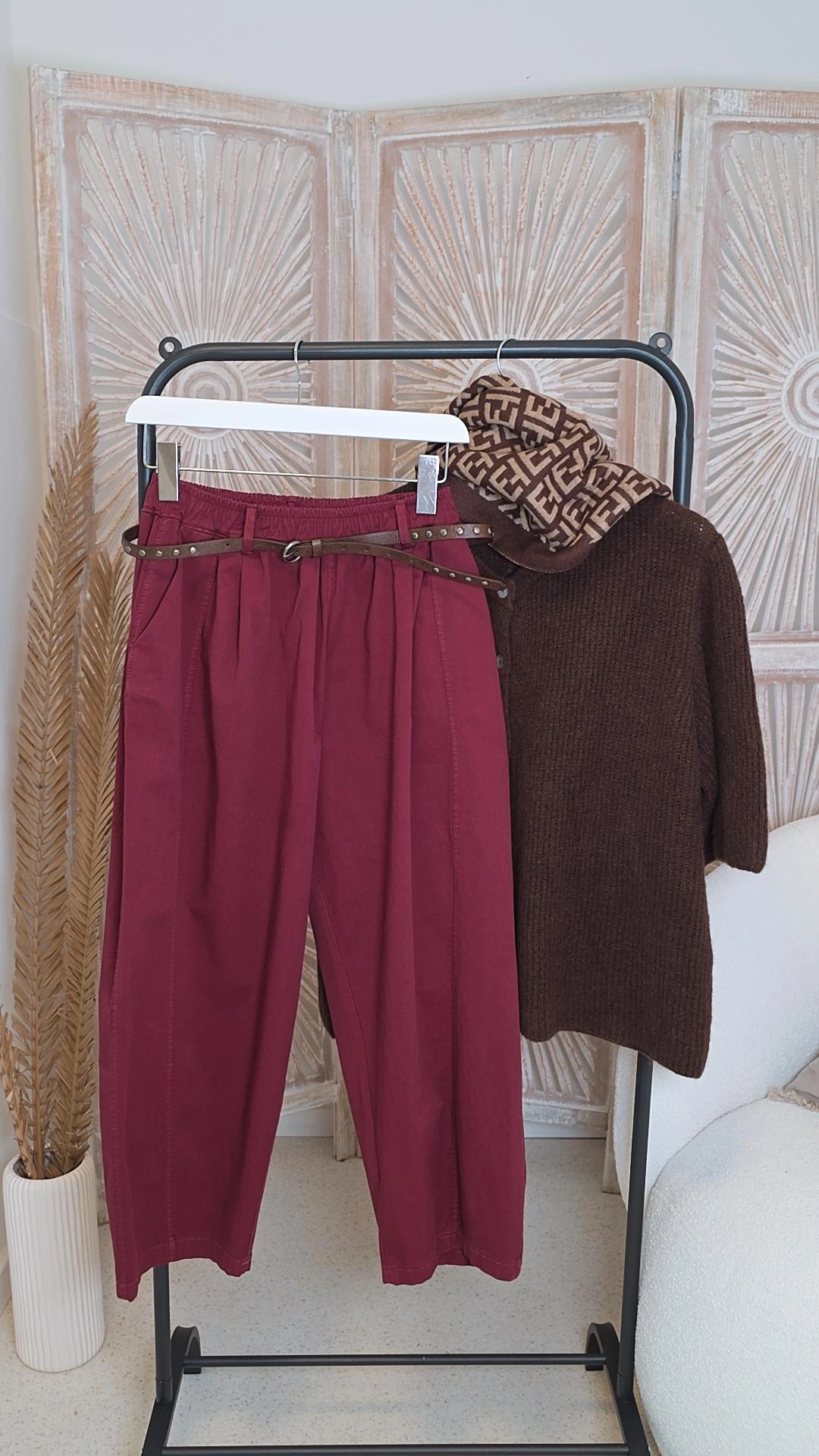 DENIM CHINO HOSE ZILLI MIT GÜRTEL 34-42 Made in Italy