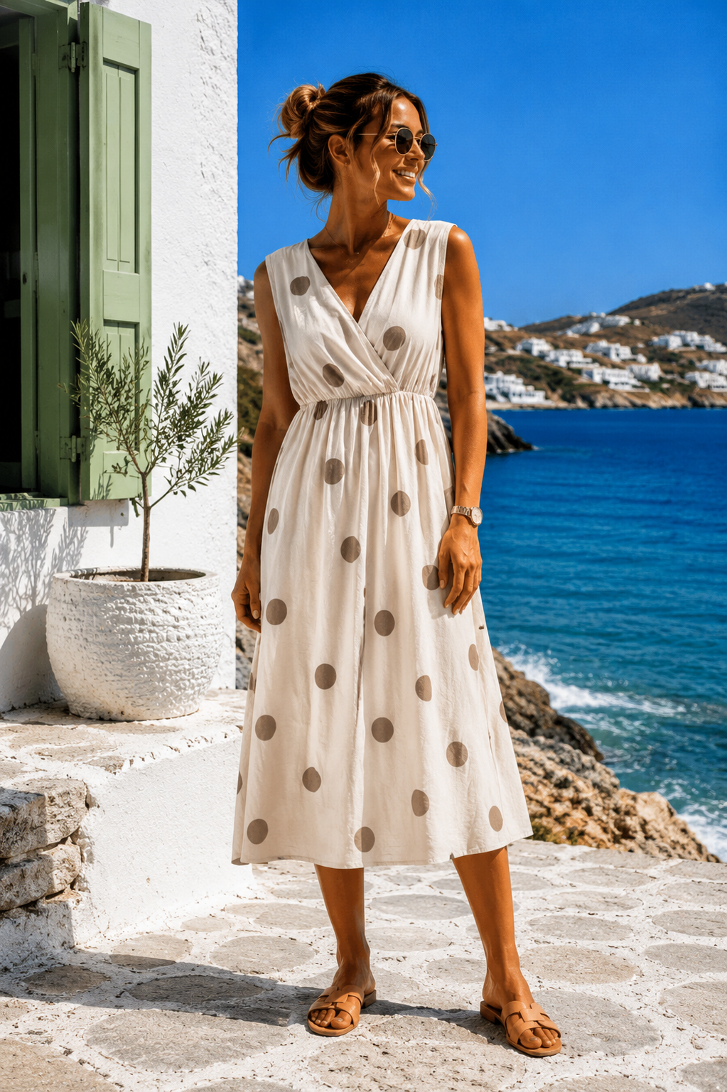 Maxi-Kleid Belladonna Polka Dots Made in Italy 34-42
