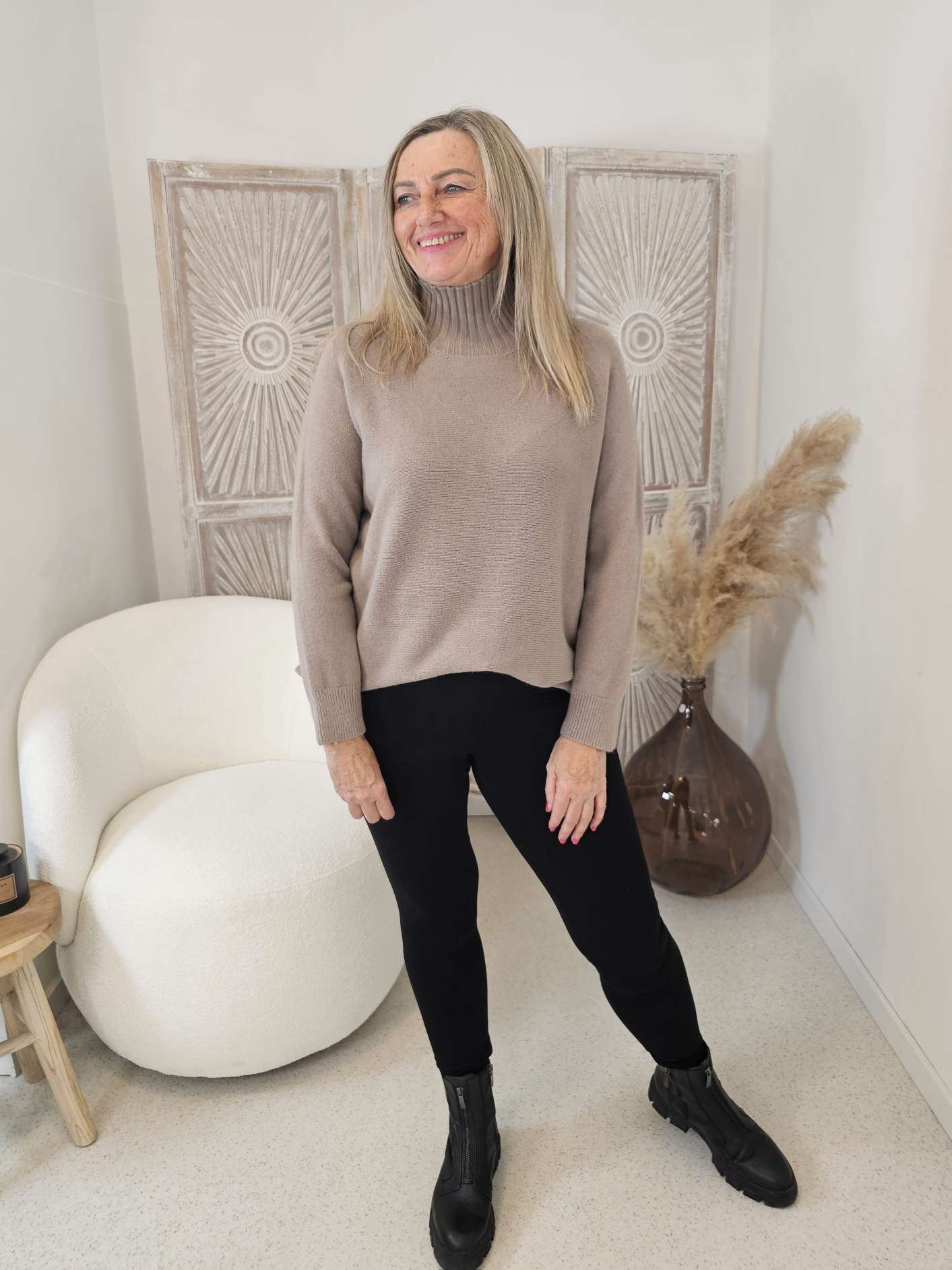 LIGHT KNIT SWEATER ALISON Stehkragen Oversize 34- 42 Made in Italy Pullover LIGHT KNIT SWEATER ALISON Stehkragen Oversize 34- 42 Made in Italy Pullover