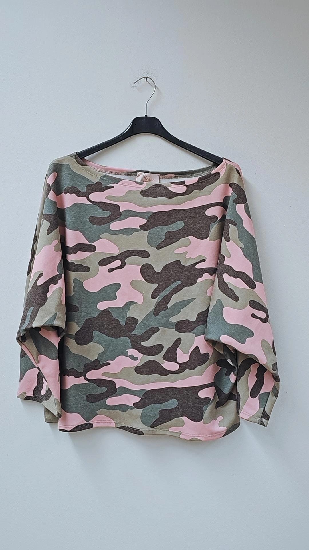 LONGSLEEVE CAMOUFLAGE Made in Italy Gr. 36 - 46 LS0108 Sweater