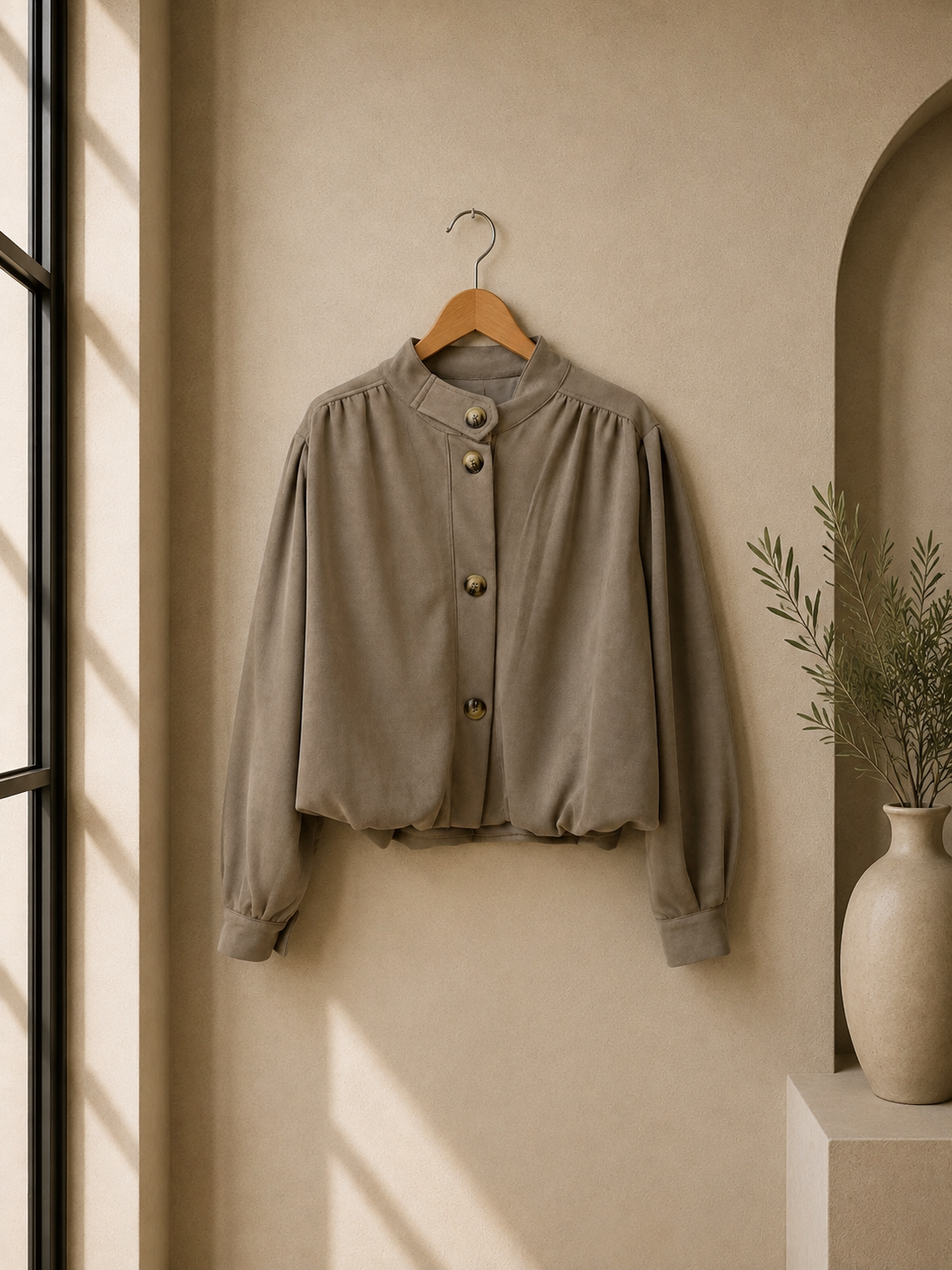 Jacke Veloursleder-Optik I J0036 I Made in Italy 34-42