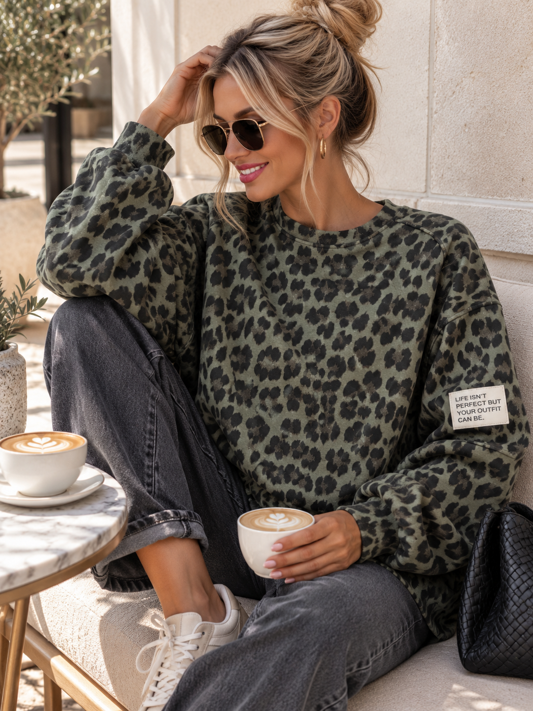 Sweater Leo Patch Juna Made in Italy 34-42 Sweatshirt