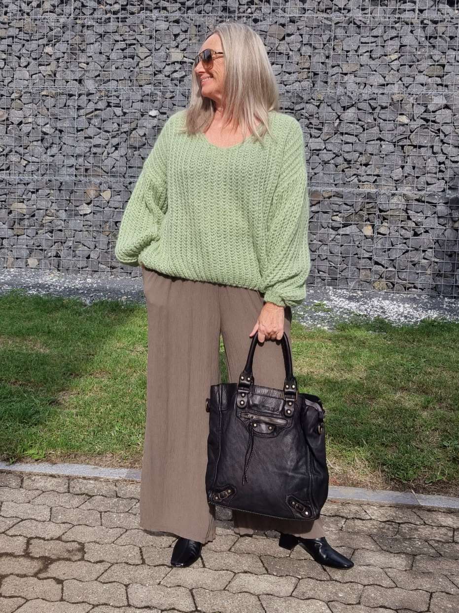 EDLE HOSE INESSA TAUPE Viskose Hose Made in Italy Palazzohose PANT Musselin Art 34-40 EDLE HOSE INESSA TAUPE Viskose Hose Made in Italy Palazzohose PANT Musselin Art 34-40