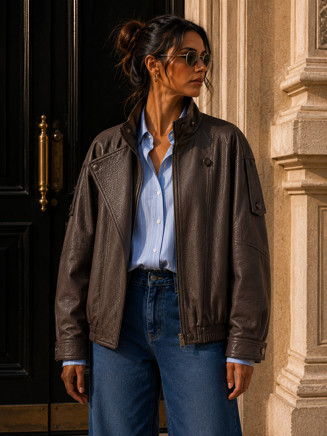 Lederjacke im Bomber-Style I LJ0032 I Made in Italy 34-40/42