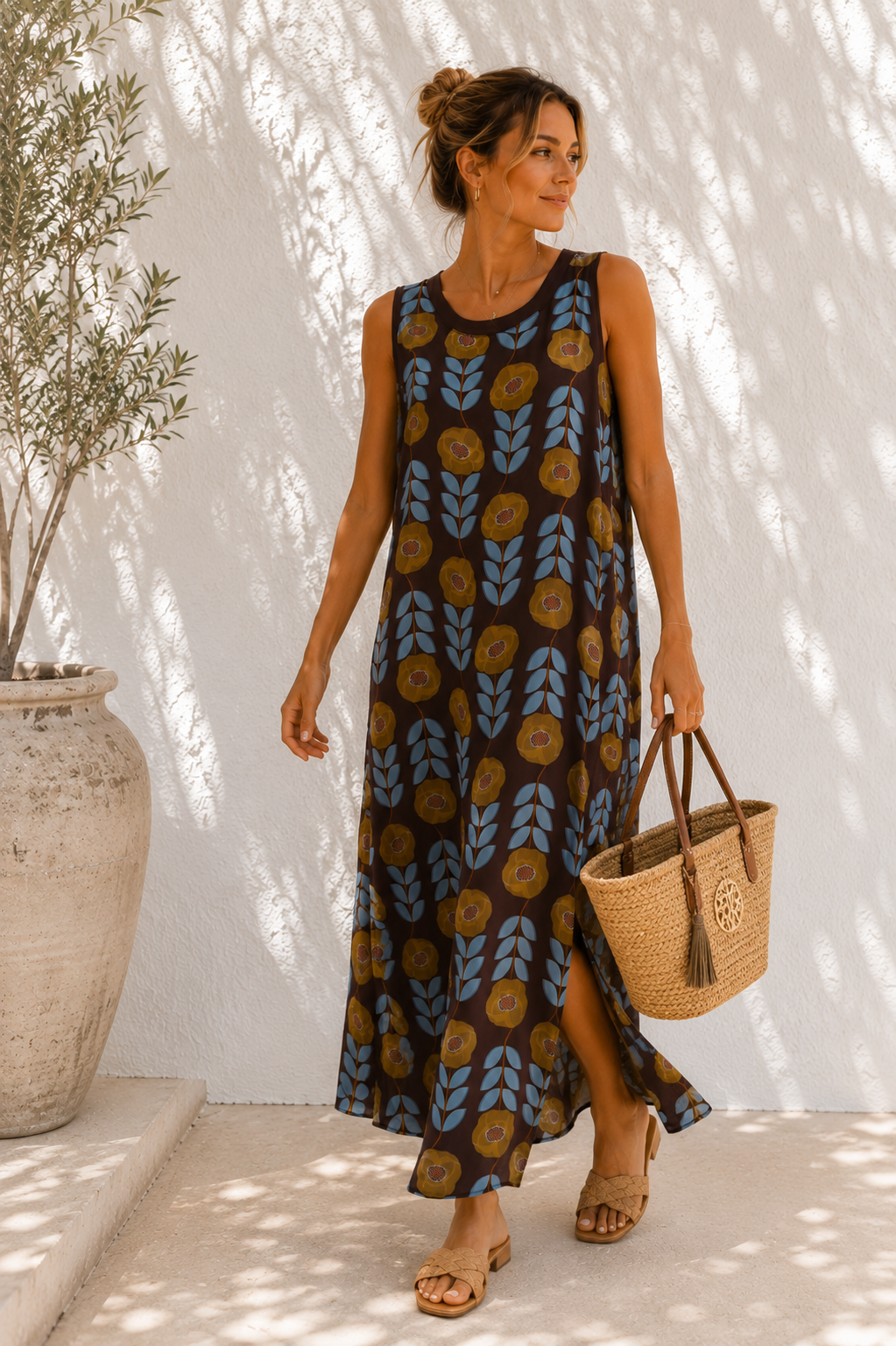 Satin-Kleid Anahita 🌴 Made in Italy Viskose Qualtiät Gr. 34-40/42