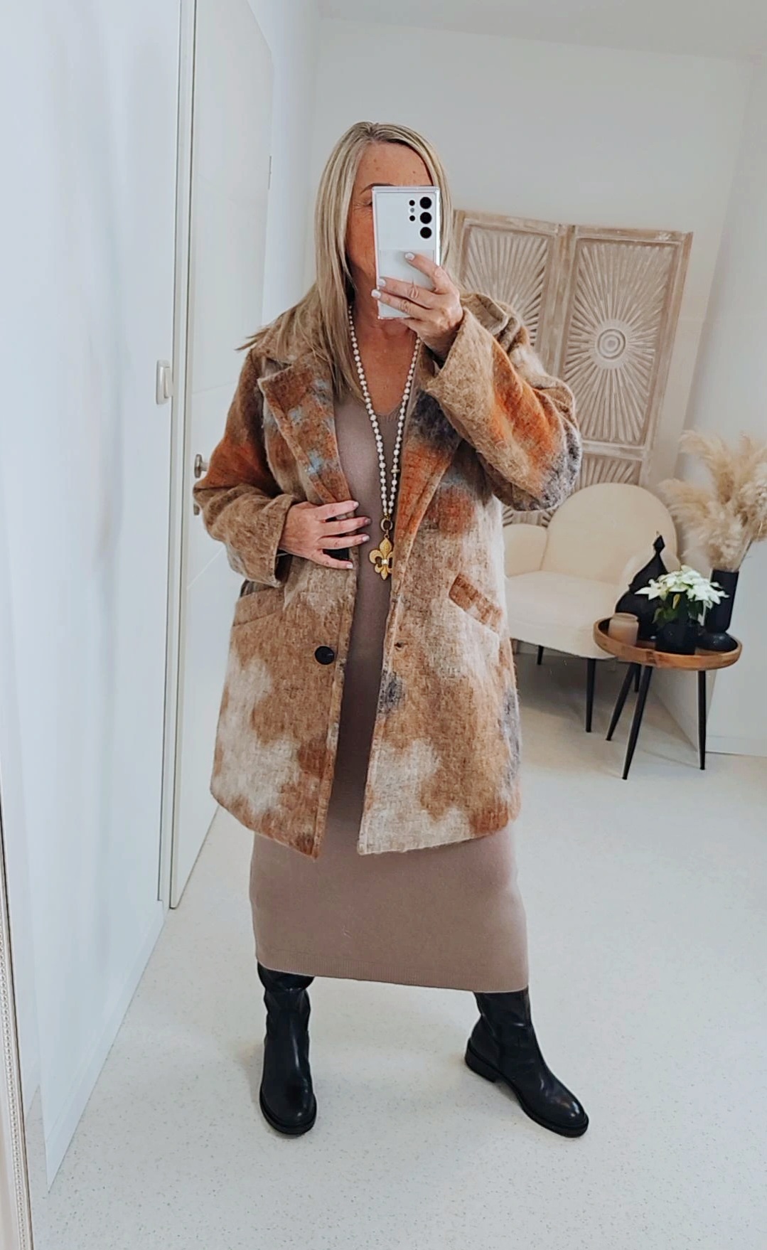 LANGE JACKE MATHILDA 34 - 42 Coat Made in Italy Wollmantel Mantel 