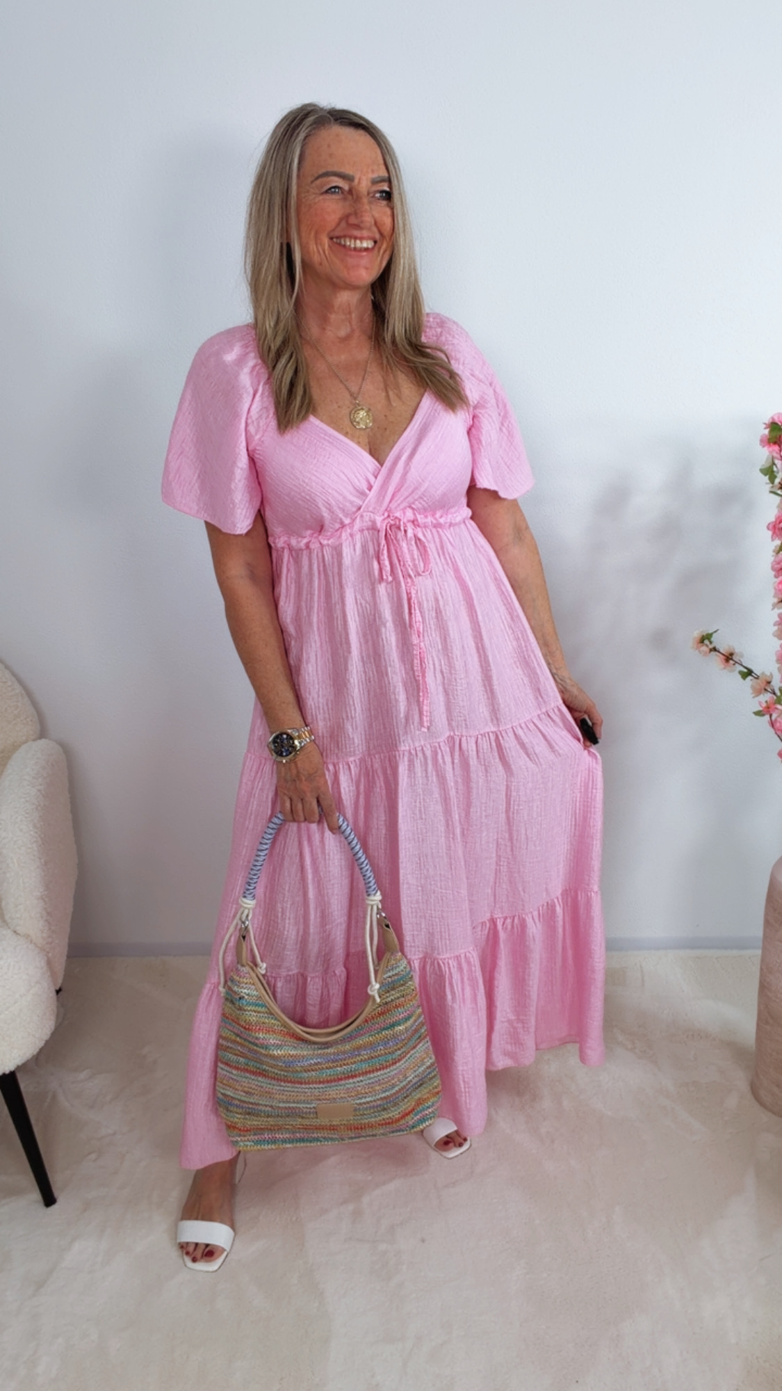 💙🌿✨ Lyocell-Kleid Uni Zivra Made in Italy 34-40/42