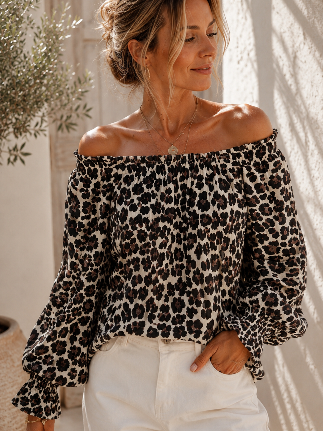 Musselin-Bluse Kamili Leo Made in Italy 34-40/42