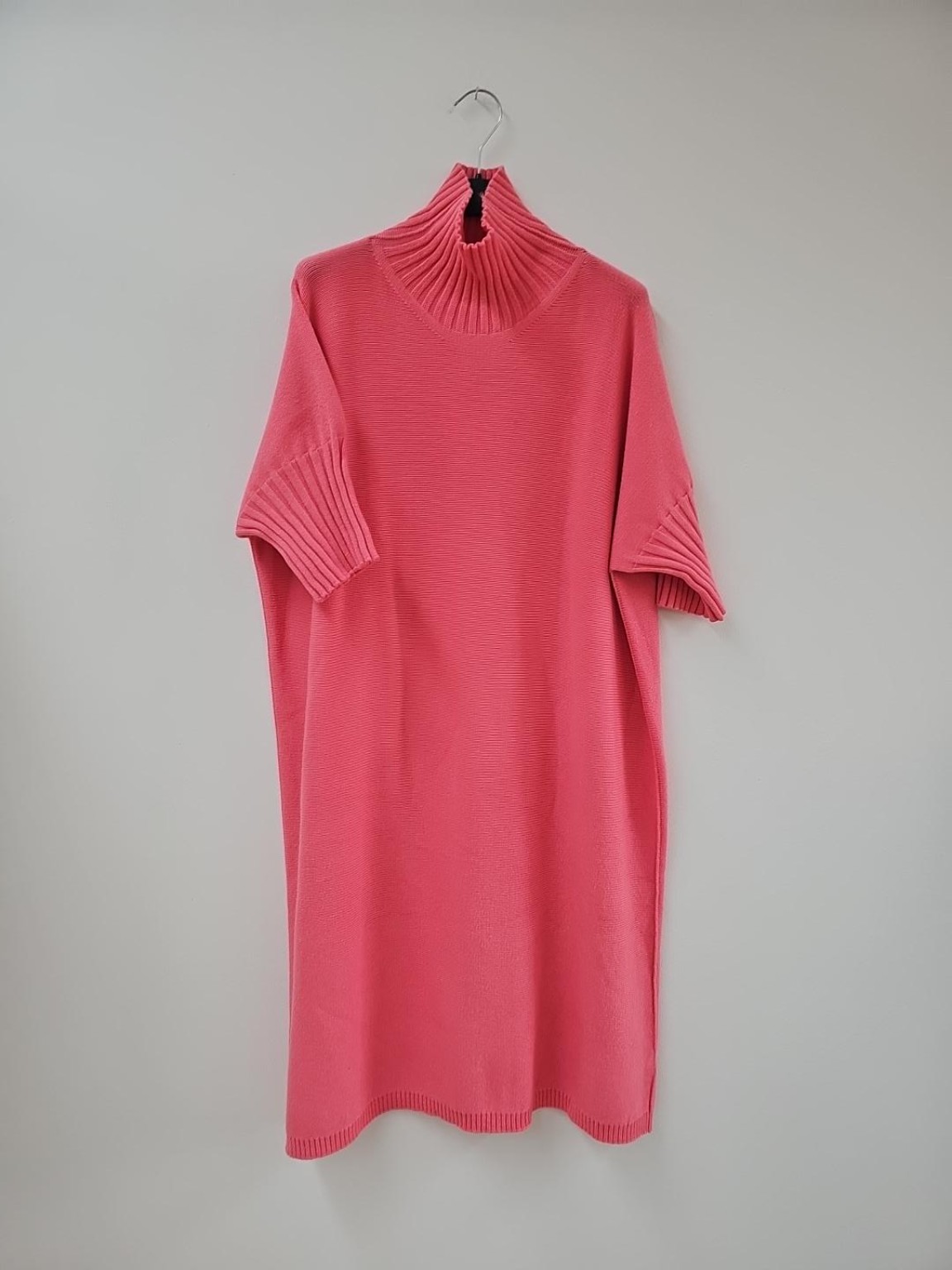 Strickkleid mit Stehkragen Uni I NO.SK0018 I Made in Italy 34-44