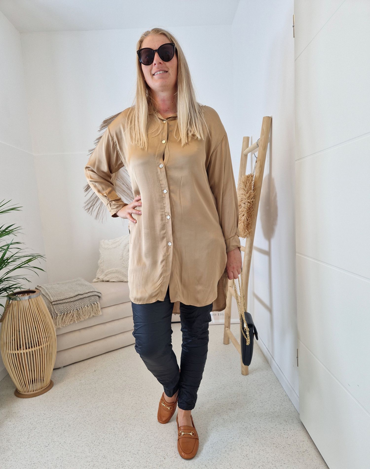 OVERSIZE BLUSE BIANCA CAMEL 34-42 Made in Italy Longbluse Hemd OVERSIZE BLUSE BIANCA CAMEL 34-42 Made in Italy Longbluse Hemd