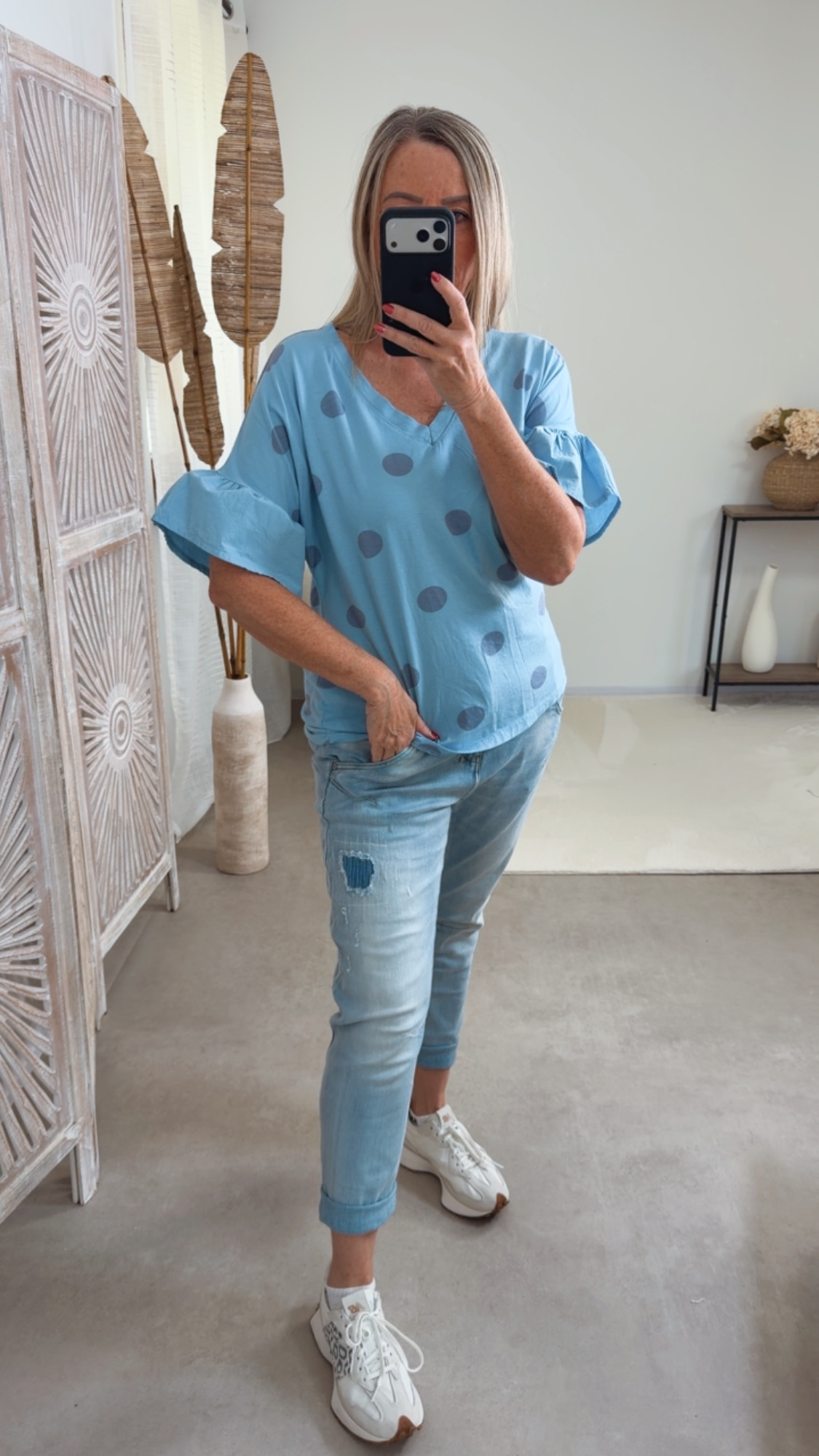 Polka Dots-Shirt „Bellagio“ – Made in Italy 🌸 Größe 34 bis 40/42