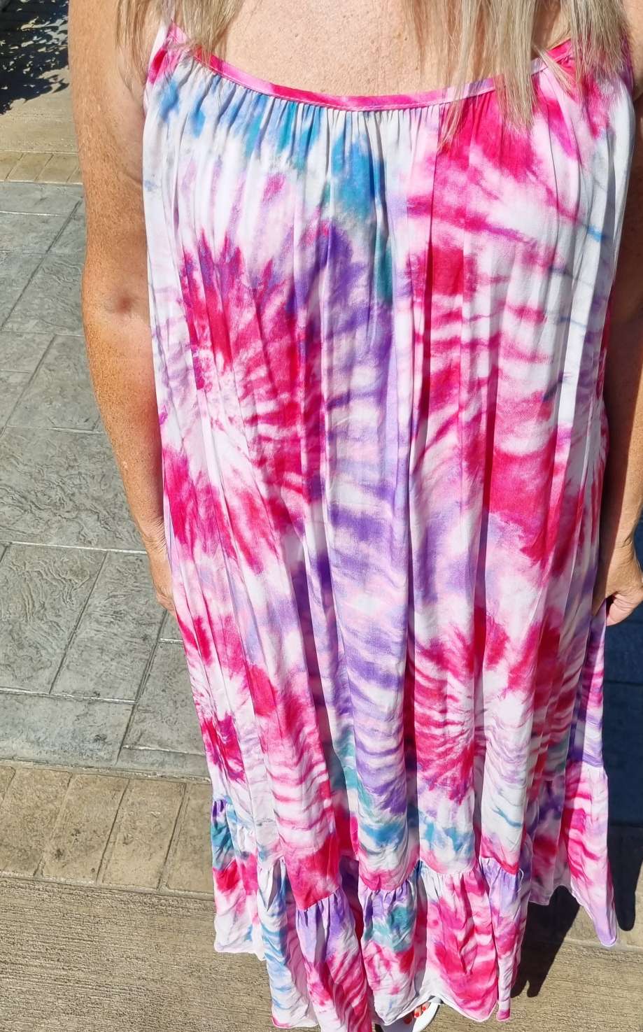 SPAGHETTI DRESS DALLAS PINK 34-42 Made in Italy Maxi Kleid Sommer Strandkleid Abendkleid BATIK Tie Dye SPAGHETTI DRESS DALLAS PINK 34-42 Made in Italy Maxi Kleid Sommer Strandkleid Abendkleid BATIK Tie Dye