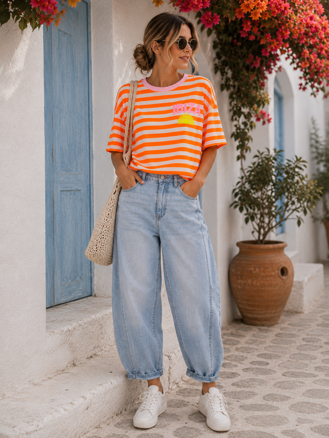 T-Shirt Alma Ibiza Sun Blockstreifen Made in Italy 34-42/44